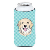 Checkerboard Blue Golden Retriever Tall Boy Beverage Insulator Hugger Bb1143Tbc