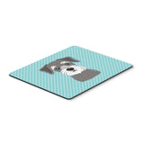 Caroline'S Treasures Checkerboard Blue Schnauzer Mouse Pad/Hot Pad/Trivet (Bb1144Mp)