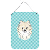 Caroline'S Treasures Checkerboard Blue Pomeranian Wall Or Door Hanging Prints, 16 X 12