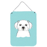 Caroline'S Treasures Checkerboard Blue Maltese Wall Or Door Hanging Prints, 16 X 12
