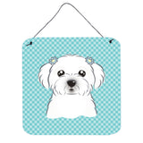 Caroline'S Treasures Checkerboard Blue Maltese Wall Or Door Hanging Prints, 6 X 6