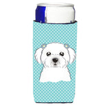 Checkerboard Blue Maltese Ultra Beverage Insulators For Slim Cans Bb1146Muk