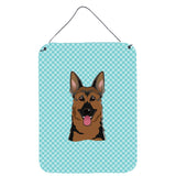 Caroline'S Treasures Checkerboard Blue German Shepherd Wall Or Door Hanging Prints, 16 X 12