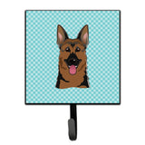 Caroline'S Treasures Bb1149Sh4 Checkerboard Blue German Shepherd Leash Or Key Holder, Small, Multicolor