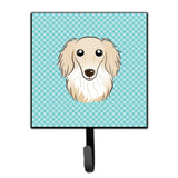 Caroline'S Treasures Bb1150Sh4 Checkerboard Blue Longhair Creme Dachshund Leash Or Key Holder, Small, Multicolor