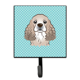 Caroline'S Treasures Bb1154Sh4 Checkerboard Blue Cocker Spaniel Leash Or Key Holder, Small, Multicolor