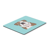 Caroline'S Treasures Checkerboard Blue English Bulldog Mouse Pad/Hot Pad/Trivet (Bb1157Mp)