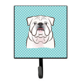 Caroline'S Treasures Bb1158Sh4 Checkerboard Blue White English Bulldog Leash Or Key Holder, Small, Multicolor
