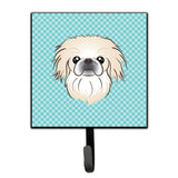 Caroline'S Treasures Bb1159Sh4 Checkerboard Blue Pekingese Leash Or Key Holder, Small, Multicolor