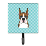 Caroline'S Treasures Bb1161Sh4 Checkerboard Blue Boxer Leash Or Key Holder, Small, Multicolor