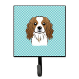 Caroline'S Treasures Bb1162Sh4 Checkerboard Blue Cavalier Spaniel Leash Or Key Holder, Small, Multicolor