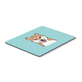 Caroline'S Treasures Checkerboard Blue Shiba Inu Mouse Pad/Hot Pad/Trivet (Bb1163Mp)