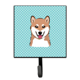 Caroline'S Treasures Bb1163Sh4 Checkerboard Blue Shiba Inu Leash Or Key Holder, Small, Multicolor