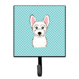 Caroline'S Treasures Bb1164Sh4 Checkerboard Blue Westie Leash Or Key Holder, Small, Multicolor