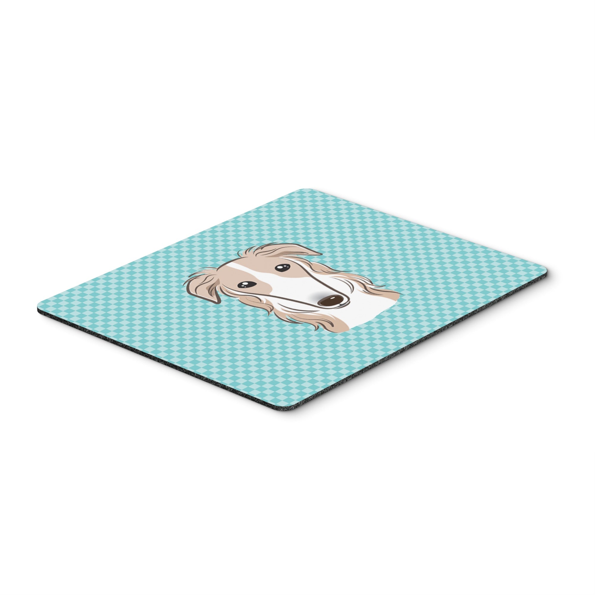 Caroline'S Treasures Checkerboard Blue Borzoi Mouse Pad/Hot Pad/Trivet (Bb1166Mp)