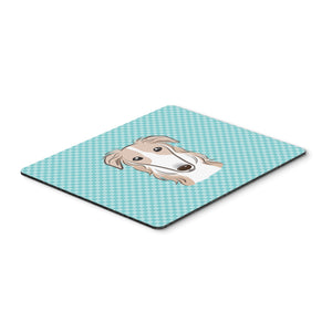 Caroline'S Treasures Checkerboard Blue Borzoi Mouse Pad/Hot Pad/Trivet (Bb1166Mp)