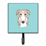 Caroline'S Treasures Bb1166Sh4 Checkerboard Blue Borzoi Leash Or Key Holder, Small, Multicolor