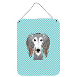 Caroline'S Treasures Checkerboard Blue Saluki Wall Or Door Hanging Prints, 16 X 12