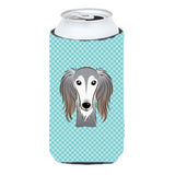 Checkerboard Blue Saluki Tall Boy Beverage Insulator Hugger Bb1167Tbc