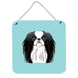 Caroline'S Treasures Checkerboard Blue Japanese Chin Wall Or Door Hanging Prints, 6 X 6