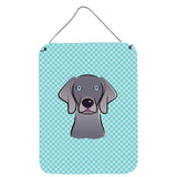 Caroline'S Treasures Bb1169Ds1216 Checkerboard Blue Weimaraner Wall Or Door Hanging Prints, 16 X 12