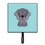 Caroline'S Treasures Bb1169Sh4 Checkerboard Blue Weimaraner Leash Or Key Holder, Small, Multicolor