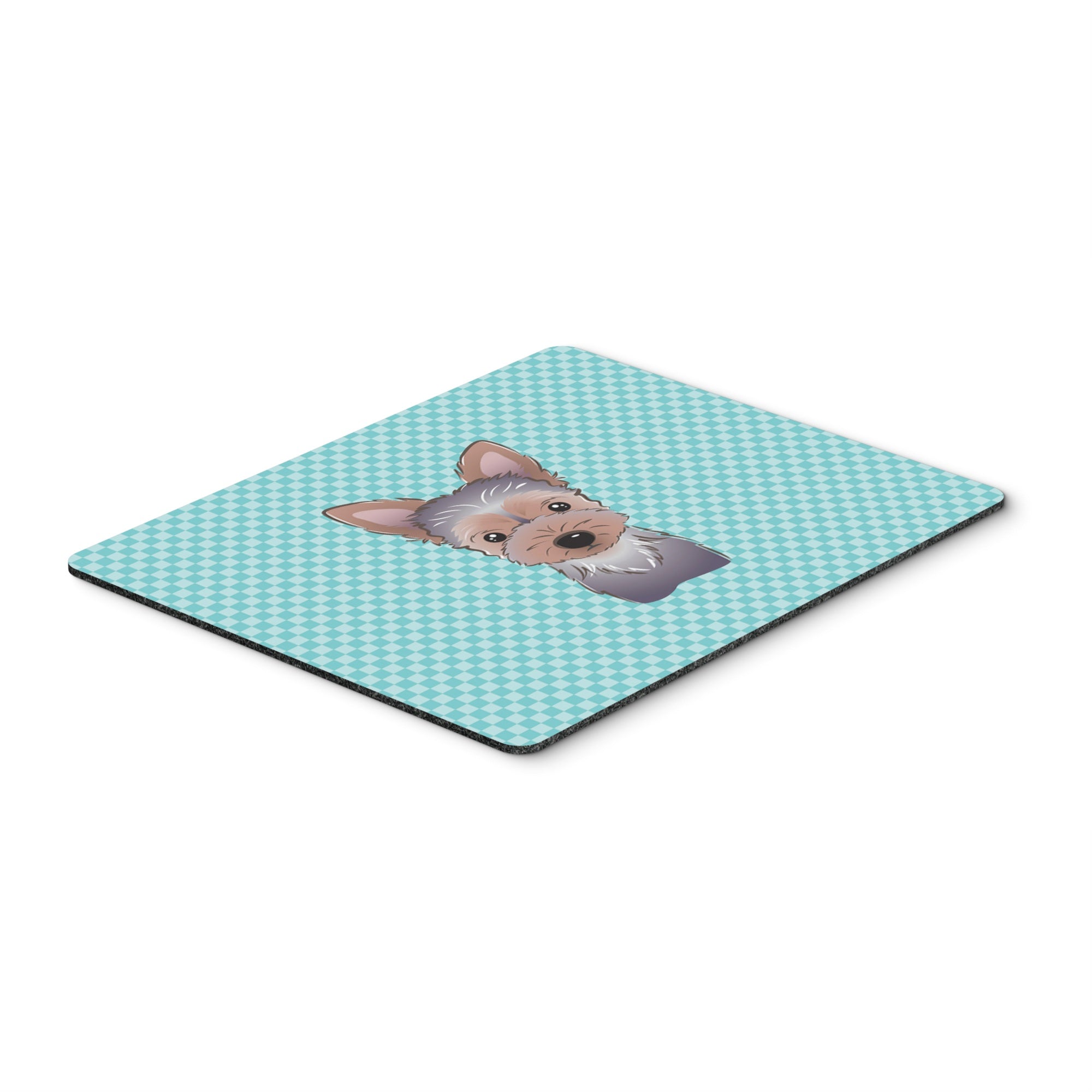 Caroline'S Treasures Checkerboard Blue Yorkie Puppy Mouse Pad/Hot Pad/Trivet (Bb1170Mp)