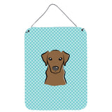 Caroline'S Treasures Checkerboard Blue Chocolate Labrador Wall Or Door Hanging Prints, 16 X 12
