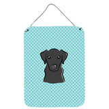 Caroline'S Treasures Checkerboard Blue Black Labrador Wall Or Door Hanging Prints, 16 X 12