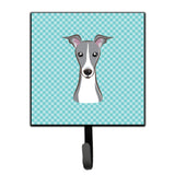 Caroline'S Treasures Bb1174Sh4 Checkerboard Blue Italian Greyhound Leash Or Key Holder, Small, Multicolor