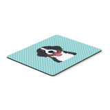 Caroline'S Treasures Checkerboard Blue Bernese Mountain Dog Mouse Pad/Hot Pad/Trivet (Bb1175Mp)