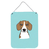Caroline'S Treasures Checkerboard Blue Beagle Wall Or Door Hanging Prints, 16 X 12