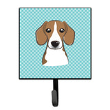 Caroline'S Treasures Bb1177Sh4 Checkerboard Blue Beagle Leash Or Key Holder, Small, Multicolor