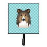 Caroline'S Treasures Bb1180Sh4 Checkerboard Blue Sheltie Leash Or Key Holder, Small, Multicolor