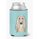 Checkerboard Blue Afghan Hound Can Or Bottle Hugger Bb1182Cc