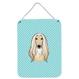 Caroline'S Treasures Checkerboard Blue Afghan Hound Wall Or Door Hanging Prints, 16 X 12