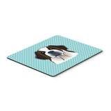 Caroline'S Treasures Checkerboard Blue Saint Bernard Mouse Pad/Hot Pad/Trivet (Bb1184Mp)