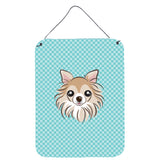 Caroline'S Treasures Checkerboard Blue Chihuahua Wall Or Door Hanging Prints, 16 X 12
