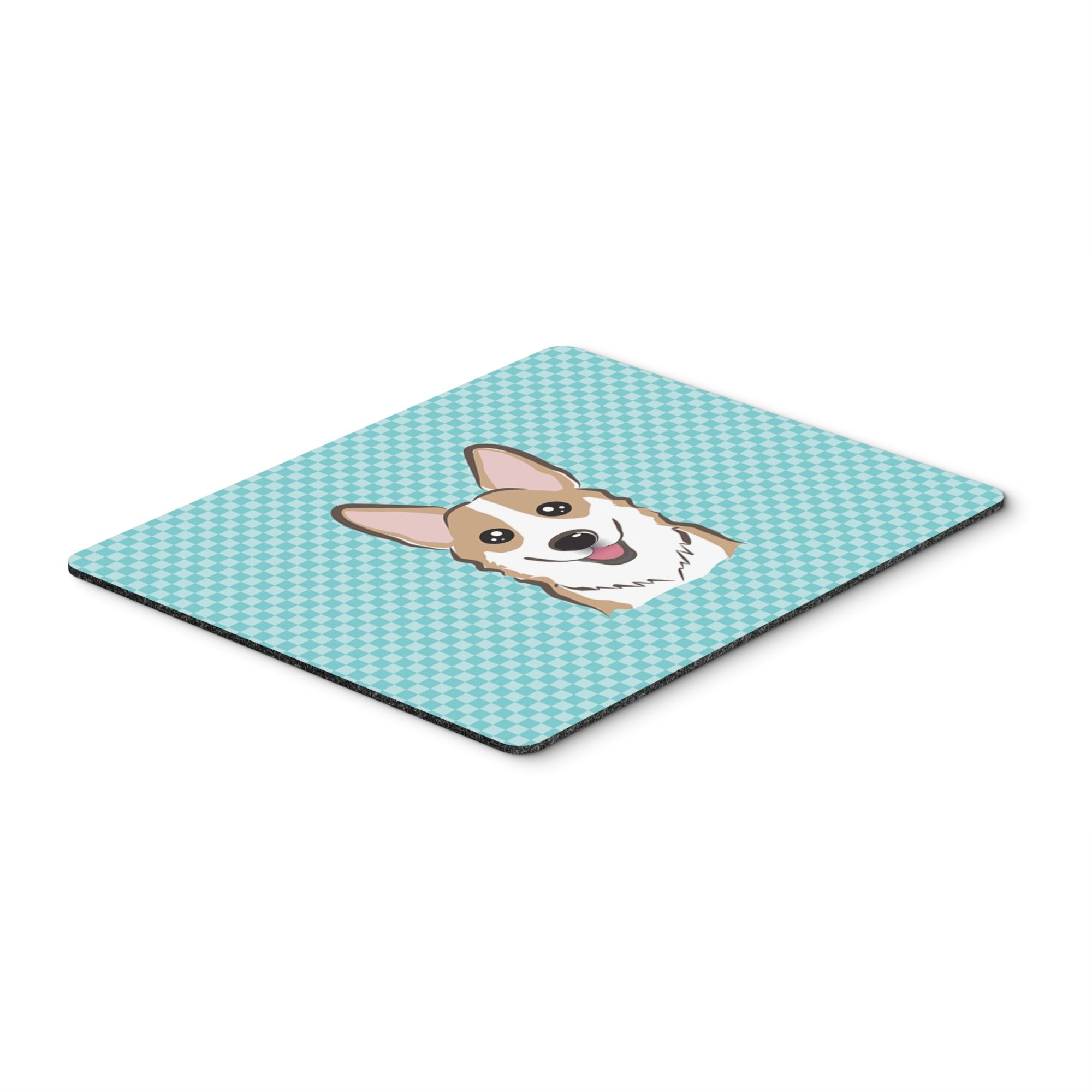 Caroline'S Treasures Checkerboard Blue Corgi Mouse Pad/Hot Pad/Trivet (Bb1191Mp)