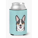 Checkerboard Blue Corgi Can Or Bottle Hugger Bb1193Cc