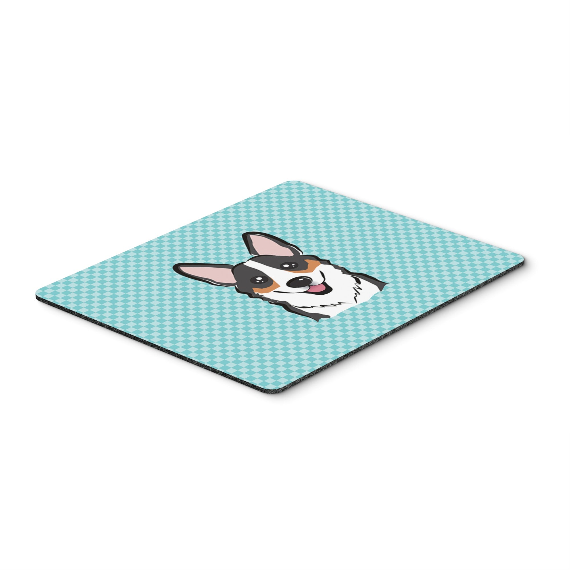 Caroline'S Treasures Checkerboard Blue Corgi Mouse Pad/Hot Pad/Trivet (Bb1193Mp)