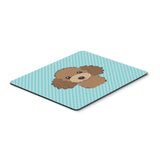 Caroline'S Treasures Checkerboard Blue Chocolate Brown Poodle Mouse Pad/Hot Pad/Trivet (Bb1194Mp)