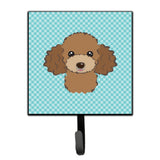 Caroline'S Treasures Bb1194Sh4 Checkerboard Blue Chocolate Brown Poodle Leash Or Key Holder, Small, Multicolor