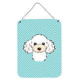 Caroline'S Treasures Checkerboard Blue White Poodle Wall Or Door Hanging Prints, 16 X 12