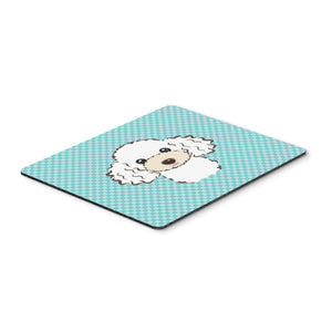 Caroline'S Treasures Checkerboard Blue White Poodle Mouse Pad/Hot Pad/Trivet (Bb1195Mp)