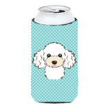Checkerboard Blue White Poodle Tall Boy Beverage Insulator Hugger Bb1195Tbc