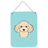 Caroline'S Treasures Checkerboard Blue Buff Poodle Wall Or Door Hanging Prints, 16 X 12