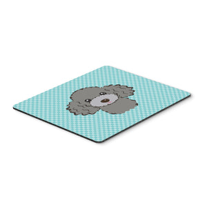 Caroline'S Treasures Checkerboard Blue Silver Gray Poodle Mouse Pad/Hot Pad/Trivet (Bb1197Mp)