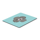 Caroline'S Treasures Checkerboard Blue Silver Gray Poodle Mouse Pad/Hot Pad/Trivet (Bb1197Mp)