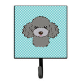 Caroline'S Treasures Bb1197Sh4 Checkerboard Blue Silver Gray Poodle Leash Or Key Holder, Small, Multicolor